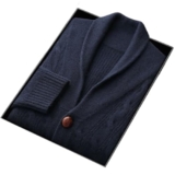 CXLCZNKG Cardigan Ispessito da Uomo Lavorato a Maglia per Lo Strato Base della Giacca-Blue-L