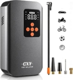 CXY 7500mah Compressore Aria Portatile Auto, Elettrico Pompa Elettrica per Bicicletta, Mini Compressore Pneumatici per Auto Ricaricabili con 4 Ugelli Diversi per Auto, Moto, Biciclette e Palloni