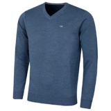 Calvin Klein Maglione con Scollo a V da Uomo Denim Marl – L
