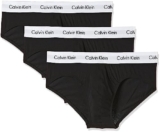 Calvin Klein Slip Hipster Confezione da 3 Uomo Cotone Elasticizzato, Nero (Black), L