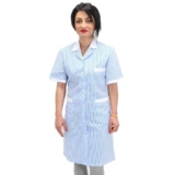 Camici da Lavoro Donna Imprese di Pulizia Operaia Domestica Cameriera AI Piani (Righe Azzurre, S)