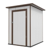 Capanno impermeabile in resina per esterni con serratura a pavimento da giardino, stanza degli attrezzi per cortile, patio, prato, capanno esterno per riporre oggetti