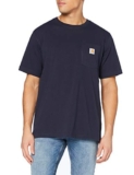 Carhartt T-Shirt Pesante K87 Con Taschino, Vestibilità Comoda, Manica Corta, Uomo, Blu (Navy), S