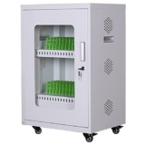 Carrello di ricarica e stoccaggio mobile, protezione da sovratensioni, blocco chiave, completamente assemblato per Chromebook e laptop, adatto a schermi fino a 13 pollici