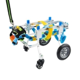 Carrello per sedia a rotelle regolabile per cani disabili Camminatore ausiliario per animali domestici con gamba anteriore e posteriore per esercizi per riabilitazione Dog Walk Quattro ruote