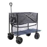 Carrello pieghevole da esterno per giardino, spiaggia, shopping e campeggio, design a doppio strato, con 4 ruote, per un facile trasporto e praticità