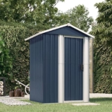 Casetta da giardino in acciaio per attrezzi da giardino, in metallo, zincata, antracite, 126 x 97,5 x 177 cm, attrezzatura da esterno nizer e resistente alle intemperie