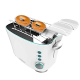 Cecotec Toast&Taste Double W, 650 W, Tostapane verticale con doppia fessura per 2 toast, facile pulizia, spegnimento e pop-up automatico, include pinze di rimozione, vassoio raccogli briciole
