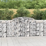 Cesti Gabbioni ad Arco 15 pz 300x30x100/120 cm Ferro Zincato,Ceste gabbioni resistenti per barriere decorative e fonoassorbenti in giardino Vasi e fioriere