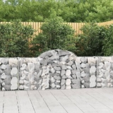 Cesti Gabbioni ad Arco 30 pz 200x30x80/100 cm Ferro Zincato,Cesti gabbioni resistenti i come barriere decorative e fonoassorbenti per giardino Vasi e fioriere