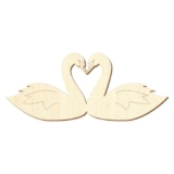 Cigni innamorati in legno – Decorazione fai da te 5 – 50 cm, dimensioni: 48 cm, confezione da 100 pezzi