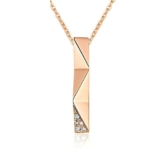 Collana ciondolo geometria Personalizzato Skyscraper oro rosa 18 carati (AU750) in diamante naturale 0.01 ct, 1.04 G, 5pcs – knsam Serie Amore Eterno