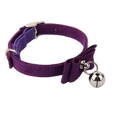 Collare Regolabile Bowknot per Animali Domestici con Campana Adorabile Cucciolo di Gatto Collare in PU Articoli per Animali Domestici Viola Elegante e Popolare