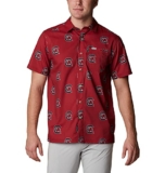 Columbia Maglia Collegiate Super Slack Camicia Button Down, Sc-Stampa Logo Barbabietola, S Uomo