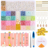 Comius Sharp 12581pcs Kit Braccialetti Fai Da Te, 24 Colori 3mm Perline Per Braccialetti Per Gioielli Bracciale Collana Orecchino Fai Da Te Per Bambini Adulti, Regalo Di San Valentino Fai Da Te