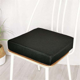 Cuscino per Sedia in Memory Foam, Treers -Cuscini Sedie Quadrati ? Supporto e Stabilità Perfetti Rivestimento Lavabile per Sedia da Ufficio e Sedia a rotelle (Nero,40x40x8cm)