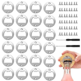 DBALL 26 Pezzi Inserto Apribottiglie Birra Kit Apribottiglie Fai da Te Forma Rotonda con Viti e Cacciavite per Bar Casa Festa Ristorante e Altre Scene (Argento)