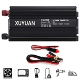 DBOATB Inverter di Potenza 4000W, convertitore da Auto DC 12V/24V a AC 110V/220V, Inverter a Onda sinusoidale Pura, con 1 Presa Universale, Display LCD, per Auto, Campeggio, Viaggi (24vto220v)