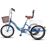 DINNA 20 “3 Ruote Bici Adulto Triciclo Anziani Shopping Cargo Trike 1 velocità Bicicletta Luce Cestino della Spesa Anziani Donne Uomini Sport all’Aria Aperta, Triciclo