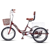 DINNA Triciclo Adulti 20 Pollici Trike velocità Singola Bicicletta Regolabile Tre Ruote Bici Crociera Trike Cestino della Spesa Anziani, Sedia Schienale, Triciclo