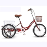 DINNA Triciclo Adulti Tre Ruote Bici 20 Pollici Cruiser Bici Singola velocità Regolabile Manubrio Cestino della Spesa Trikes Anziani Donne Uomini, Triciclo