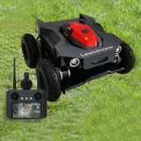 DISHENGZHEN Robot tagliaerba Ibrido Gas-Elettrico con Telecomando visivo, tagliaerba robotizzato telecomandato da 7,5 CV, per Prati Fino a 2000 m²