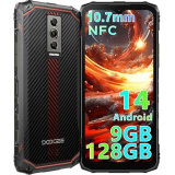 DOOGEE Blade 10 Rugged Smartphone, 9GB+128GB/2TB Telefono Indistruttibile Android 14, 6.56” HD+ 90Hz IPS, 10.7mm Ultra-thin, Octa Core, 16MP+8MP, NFC/Widevine L1/IP68/IP69K/GPS/Face ID-2024