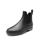 DREAM PAIRS Stivali da Pioggia Uomo Chelsea Wellington Rain Boots Impermeabili Stivaletti Elastico Outdoor Ankle Boot,Size 43,Nero,SDRB2401M-E