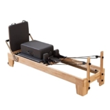 DSeenLeap Lettino Pilates Core, Lettino Scorrevole Personal Core per Yoga, Attrezzatura per Fitness Aerobica in Rovere Commerciale per Palestra
