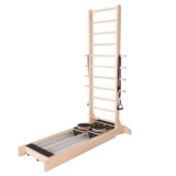 DSeenLeap Letto con Scala Scorrevole in Acero Bianco, Attrezzatura per Esercizi di Fitness Yoga, Letto di allungamento con Binario di Scorrimento bidirezionale per Nucleo Personale di Pilates (A)