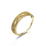 Daesar Anello Fidanzamento Donna Oro 18K, Anello Nuziale Donna Cavo Vintage con Diamante Oro Misura 20