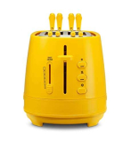 De’Longhi CTLAP2203.Y Tostapane con Pinze, Controllo Progressivo del Grado di Tostatura, Indicatori Luminosi, Cassetto Raccoglibriciole, Piedini Antiscivolo, Potenza 550 Watt, Plastica, Giallo