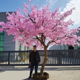 Denso albero artificiale fiori ciliegio, splendido albero dei desideri rosa seta finto fiore sakura, piante simulazione per l’interno, l’esterno e l’ufficio,2x2m