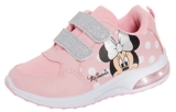 Disney Minnie Mouse – Scarpe da ginnastica da bambina, con luci a LED lampeggianti, Bianco e rosa., 31 EU