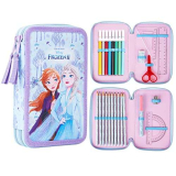 Disney Riempito Astuccio con Cancelleria Scuola (Frozen Doppia Zip)