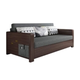 Divano futon convertibile con letto estraibile, divano letto a due posti, moderno in legno massello, reversibile, chaise longue per soggiorno, spazi limitati (dimensioni: 208 cm) (188 cm)