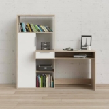 Dmora – Scrivania Reine, Scrittoio multiuso, Tavolo per ufficio porta PC, Piano di lavoro, 163×60 h155 cm, Quercia e Bianco