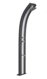 Doccia Solare da Giardino 40L Miscelatore Nebulizzatore e Lavapiedi Arkema Dada Grigio Antracite Inox