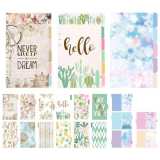 Dzmuero Divisori raccoglitori ad anelli, 3 Set Separatori quaderno ad anelli, Divisori a5, Pagine di separazione per raccoglitori, pagine di indice, stampa chiara, per fogli sciolti a 6 fori (A5)