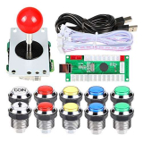 EG STARTS Classic Arcade Kit fai da te USB Encoder per PC Joystick + 8 modi Stick + Cromato LED illuminato Pulsante 1 giocatore & Coin pulsanti per Arcade Mame Raspberry Pi 2 3 3B Giochi