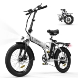 ELEKGO Bici Elettrica 20″ Fat Tire 3.0 Bicicletta Elettrica Batteria 36V12Ah Bicicletta Pieghevole, Trasmissione a 7 velocità City Bike, Motore 250W Mountain Bike per Adulti