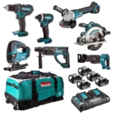 ENSEMBLE DE 7 MACHINES MAKITA (DDF482 + DTD152 + DGA504 + DSS610 + DHR202 + DJR186 + DJV180) – DLX7013PT1
