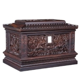 EUTYRG Articoli funebri, urna in Legno, urna crematoria per Adulti, Artigianato Antico con Intaglio del Legno, Grandi cofanetti, urna ricordo in Palissandro
