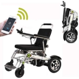 EWheelchair666 Intelligenza Automatica Sedia a Rotelle Elettrica,Pieghevole Carrozzina da Transito Carrozzina per Disabili ed Anziani con Braccioli e Poggiapiedi