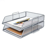 EXERZ Strato Di 2 Selezionatore/Vassoio corrispondenza 2pz/ Organizzatore Da Scrivania – Rete Metallica Cablata – Ufficio, Scuola, Studio