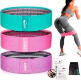 Edifit, Elastici Fitness, con 3 Livelli di Resistenza, Fitness, Elastici Antiscivolo, Confezione da 3, per Palestra, Yoga, Crossfit, Pilates o Esercizi a Casa (Viola, rosa e verde)