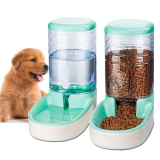 Edipets, Dispenser Cibo Gatti, Cani, Automatico, 2 Unità, 3.8L, Dispenser di Crocchette e Acqua per Animali Domestici (Verde)