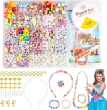 Elekin Bambini Perline, 800+ Set di Perline Fai Da Te per Bambini, Braccialetti Fai Da Te, Collane, Perline per Bracciale, Kit per la Creazione di Gioielli Colorati
