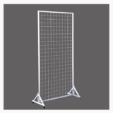 Espositore con griglia da Pavimento, Pannello Gridwall con divisori per Ripiani, Pannelli a griglia Metallica, Base a T, Mobile da Pavimento (120×100 cm)