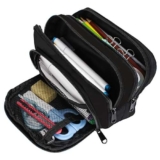 Euqvunn Astuccio Grande con 3 Scomparti Astucci Matite, Portapenne Cancelleria Organizer per la Scuola e l’ufficio, Ragazzi, Ragazze e Adulti Sono Tutti Adatti – Nero